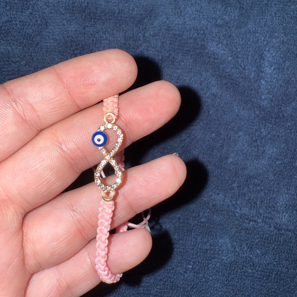 Pink Evil Eye Infinity Bracelet